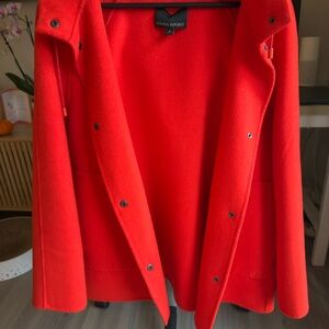 Banana Republic Women's Vibrant Red Pea Coat